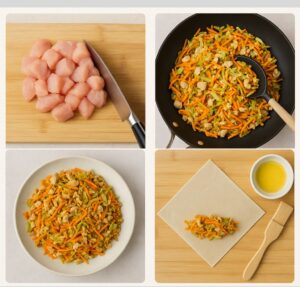 How to make crispy chicken spring rolls at home