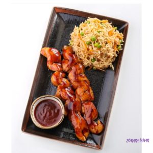  Chicken Shashlik with Fried Rice