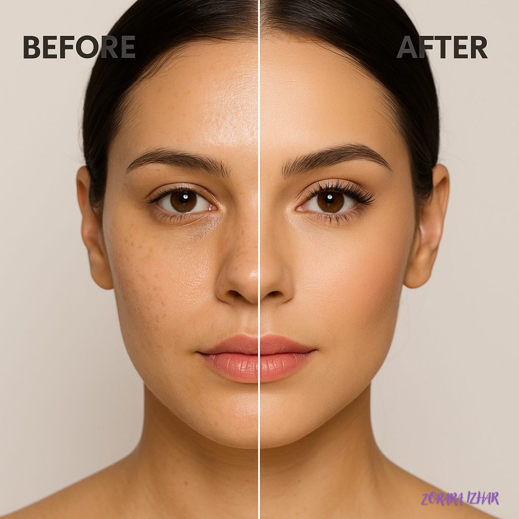 oily skin before and after 